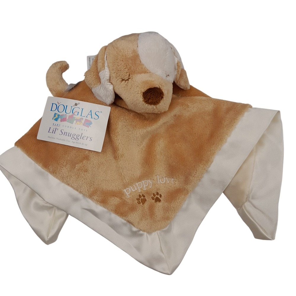 Douglas‎ Baby Lil Snugglers Puppy Love Security Blanket Tan Dog Lovey 1406 NWT